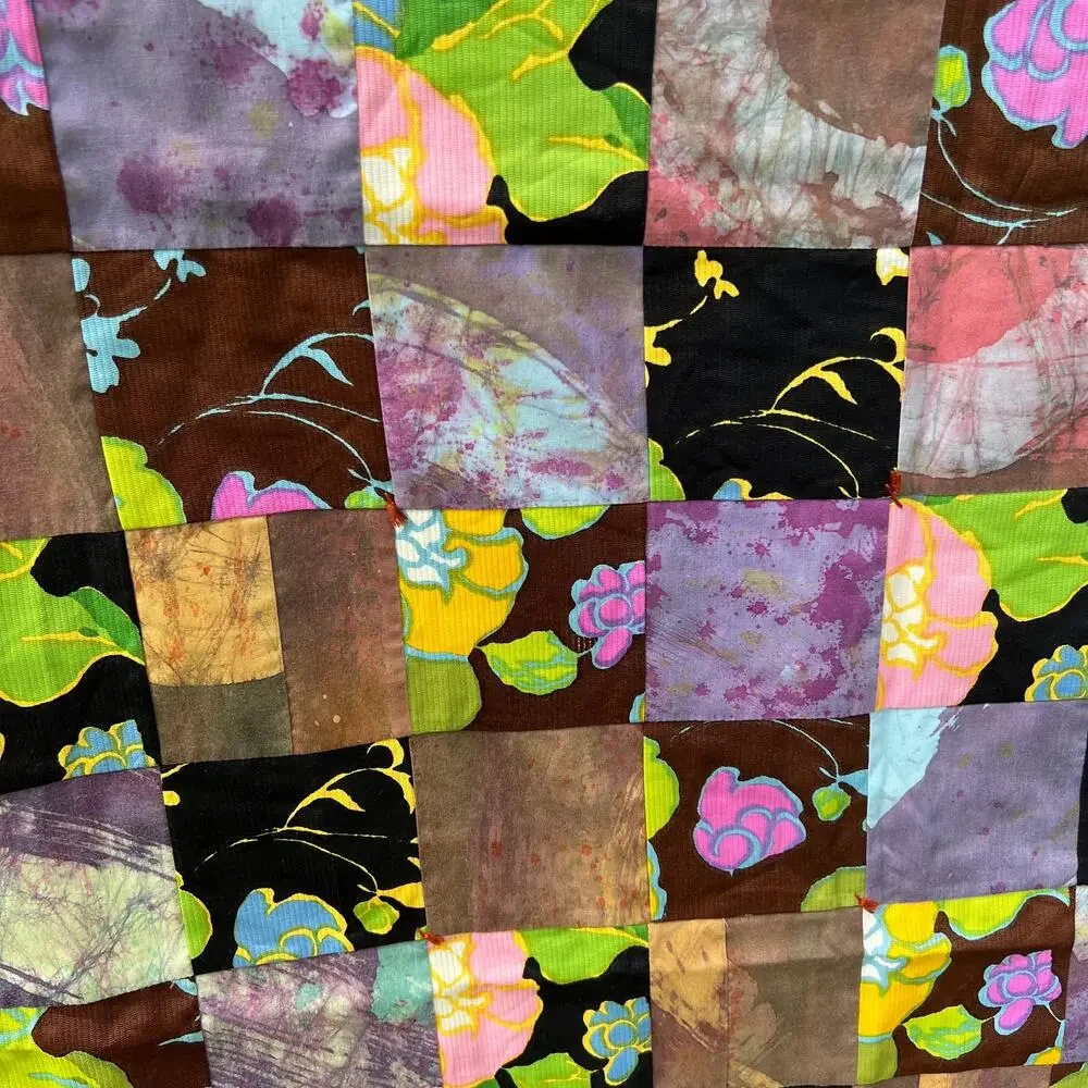 Patchwork Quilt Blanket Lap Throw Floral 35 x 50